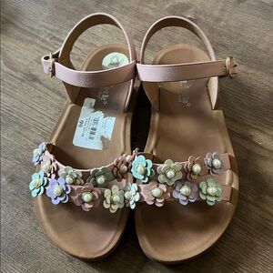 Link Kids Sandals with Pastel Floral Design size 13 for girls